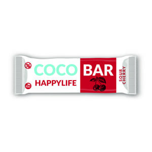HappyLife Coco Bar - Kokosová tyčinka s višněmi BIO, 40 g