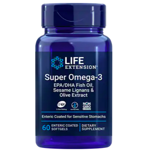 Life Extension Super Omega-3 EPA/DHA Fish Oil, Sesame Lignans & Olive Extract (rybí olej se sezamovými lignany a olivovým extraktem), 60 enterických kapslí
