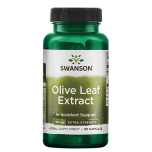 Swanson Olive Leaf Extract 750 mg Super Strength (Extrakt z olivových listů), 60 kapslí   / Expirace 04/2022 Expirace 04/2022