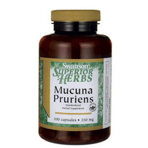 Swanson Mucuna Pruriens Extrakt (Sametové fazole), 350 mg, 200 kapslí  /  Poškozený obal