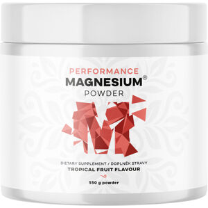 BrainMax Performance Magnesium® Powder (hořčík bisglycinát v prášku), 550 g Příchuť: Tropické ovoce Organický hořčík německé kvality MagChel®, 375 mg elementárního hořčíku v jedné dávce