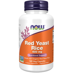 Now® Foods NOW Red Yeast Rice (Červená kvasnicová rýže, extrakt) 600 mg, 120 rostlinných kapslí