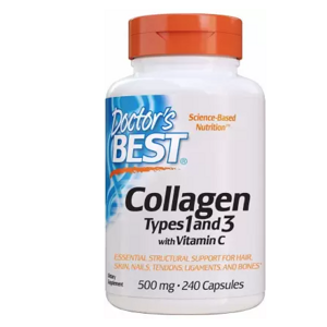 Doctor's Best Doctor’s Best Kolagen, Typ I & III s Peptanem a vitamínem C 500 mg, 240 kapslí