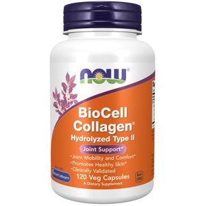 Now® Foods NOW Biocell collagen hydrolyzed (hydrolyzovaný kolagen) II.typ, 120 rostlinných kapslí