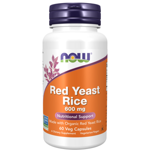 Now® Foods NOW Red Yeast Rice (Červená kvasnicová rýže) 600 mg, 60 rostlinných kapslí