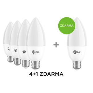 4+1 zdarma: Chytrá žárovka Blight LED, závit E14, 5,5 W, WiFi, APP, stmívatelná, barevná