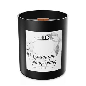 Ecandles - Vonná sójová svíčka Geranium & Ylang-Ylang City černá