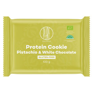 BrainMax Pure Protein Cookie - Pistácie & Bílá čokoláda, BIO, 100 g Proteinová sušenka s pistáciemi a bílou čokoládou / *CZ-BIO-001 certifikát