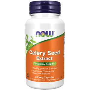 Now® Foods NOW Celery Seed (extrakt z celerových semínek), 60 rostlinných kapslí