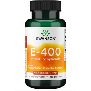 Swanson Vitamin E with mixed tocopherols, Vitamin E se směsí tokoferolů, 400 IU, 100 kapslí