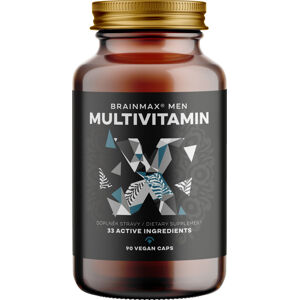 BrainMax Men Multivitamin, multivitamín pro muže, 90 rostlinných kapslí 33 aktivních látek pro mužské zdraví a vitalitu