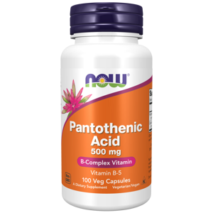 Now® Foods NOW Pantothenic Acid B5 (kyselina pantothenová), 500 mg, 100 rostlinných kapslí