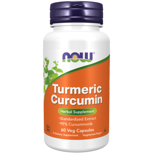 Now® Foods NOW Turmeric Curcumin, kurkumin standardizovaný extrakt, 60 rostlinných kapslí