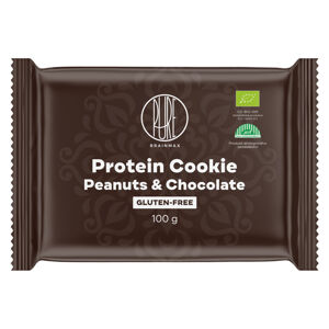 BrainMax Pure Protein Cookie, Arašídy & Čokoláda, BIO, 100 g// EXP. Proteinová sušenka s hořkou čokoládou a arašídy / *CZ-BIO-001 certifikát// Expirace 28/09/2023