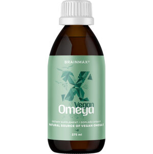 BrainMax Vegan Omega 3, 275 ml Veganské omega 3 extrahované z mořských řas s BIO olivovým olejem a D3&K2 Vital-Delta