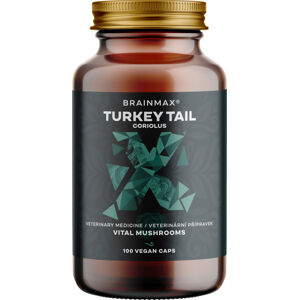BrainMax Turkey Tail (Coriolus) extrakt, 50% koncentrace polysacharidů a 20 % β-1,3/1,6 D-glukanů, 500 mg, 100 rostlinných kapslí Extrakt z outkovky pestré