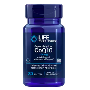 Life Extension Super Ubiquinol CoQ10 with Enhanced Mitochondrial Support, koenzym Q10, 200 mg, 30 kapslí Podpora srdce, zdaví mitochondrií a produkce energie