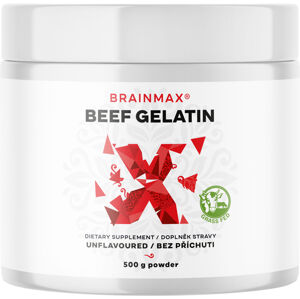 BrainMax Beef Gelatin, Grass-fed hovězí želatina, 500 g Certifikovaná Grass-fed hovězí želatina pro zdraví kloubů a pokožky