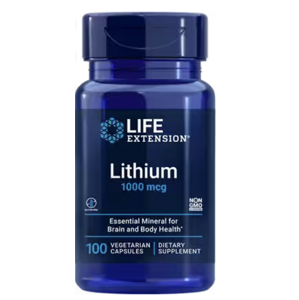 Life Extension, Lithium, litium, 1000 mcg, 100 rostlinných kapslí