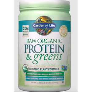 Garden of Life Organic protein and Greens, lightly sweet, méně sladká chuť, 650 g