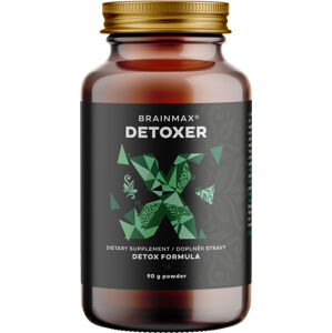 BrainMax Detoxer, prášek pro detoxikaci organismu, 90 g Optimalizované složení s aktivním uhlím, bentonitovým jílem, chitosanem a citrusovým pektinem k detoxikaci, doplněk stravy