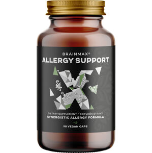 BrainMax Allergy Support, 90 rostlinných kapslí Komplex antioxidantů a extraktů pro zdraví dýchacích cest, 30 dávek, doplněk stravy