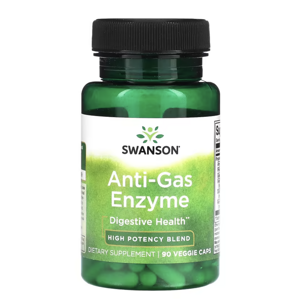 Swanson Anti-gas enzyme, trávicí enzymy, 90 rostlinných kapslí Doplněk stravy