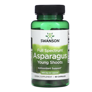 Swanson Full Spectrum Asparagus Young Shoots, chřest, 400 mg, 60 kapslí Doplněk stravy