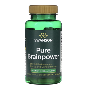 Swanson Pure Brainpower, podpora mozku, 60 rostlinných kapslí Doplněk stravy