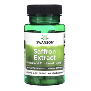 Swanson Saffron Extract, extrakt ze šafránu, 60 rostlinných kapslí Doplněk stravy