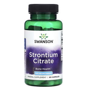 Swanson Strontium Citrate, zdraví kostí, 340 mg, 60 kapslí Doplněk stravy