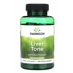 Swanson Tone Liver Detox Formula, podpora jater, 300 mg, 120 rostlinných kapslí Doplněk stravy