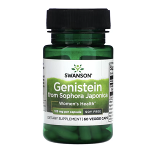 Swanson Genistein from Sophora japonica, Genistein z jerlínu japonského, 125 mg, 60 rostlinných kapslí