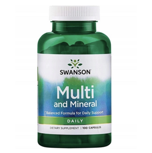 Swanson Multi and Mineral, multivitamín s minerály, 100 kapslí Doplněk stravy