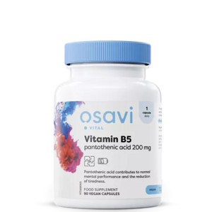Osavi Vitamin B5, Kyselina pantothenová, 200 mg, 90 rostlinných kapslí Doplněk stravy