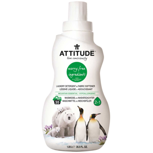 Attitude - 2v1 Prací gel a Aviváž s vůní Mountain Essentials, 1050ml