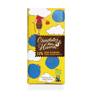 Chocolates from Heaven - BIO hořká čokoláda s borůvkami 72%, 100g *CZ-BIO-001 certifikát