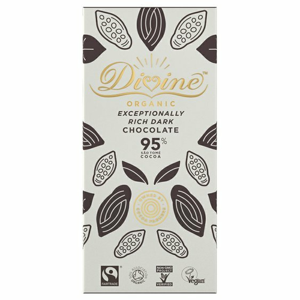 Divine Chocolate - Hořka čokoláda Ghana 95% BIO, 80 g CZ-BIO-001 certifikát