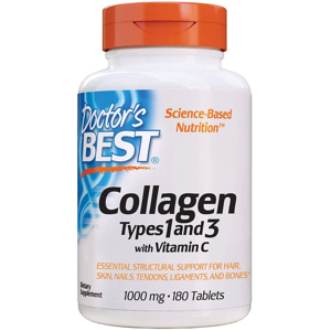 Doctor's Best Doctor’s Best Kolagen, Typ I & III + vitamin C, 1000 mg, 180 tablet