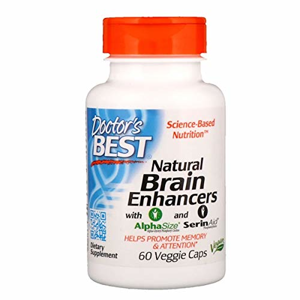 Doctor's Best Doctor’s Best Natural Brain Enhancers (podpora mozku), 60 rostlinných kapslí