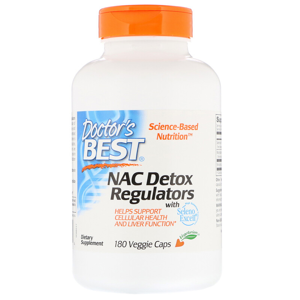 Doctor's Best NAC Detox Regulators, N-Acetyl-L-Cystein + Selen a Molybden 180 rostlinných kapslí
