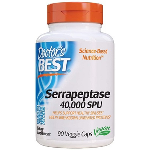 Doctor's Best Serrapeptase 40 000 SPU (serapeptáza), 90 rostlinných kapslí