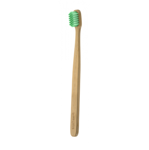 EcoHearth EcoHeart - Bambusový zubní kartáček ve skleněném pouzdře Barva: Zelený