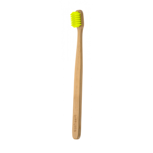 EcoHearth EcoHeart - Bambusový zubní kartáček ve skleněném pouzdře Barva: Žlutý