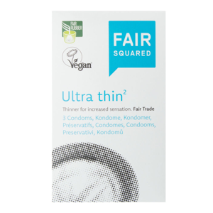 FAIR SQUARED - Veganský přírodní kondom - UltraThin Počet ks v balení: 3ks