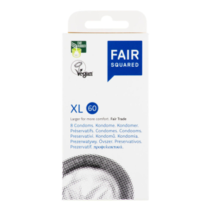 FAIR SQUARED - Veganský přírodní kondom - XL, 8ks