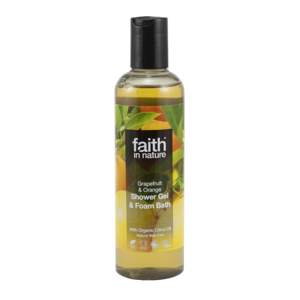 Faith in Nature, Přírodní sprchový gel/pěna - Grapefruit & Pomeranč, 250ml