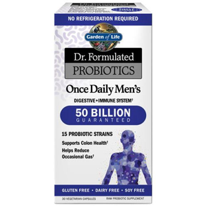 Garden of life Dr. Formulated Probiotics once daily Men's (probiotika pro muže), 50 mld. CFU, 15 kmenů, 30 rostlinných kapslí