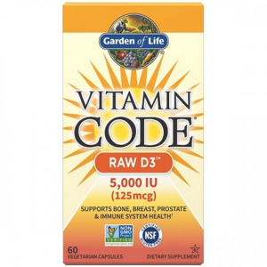 Garden of Life Vitamin Code RAW D3, 5000 IU, 60 kapslí
