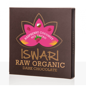 Iswari - Čokoláda Raspberry Coconut 60%, BIO RAW, 75g